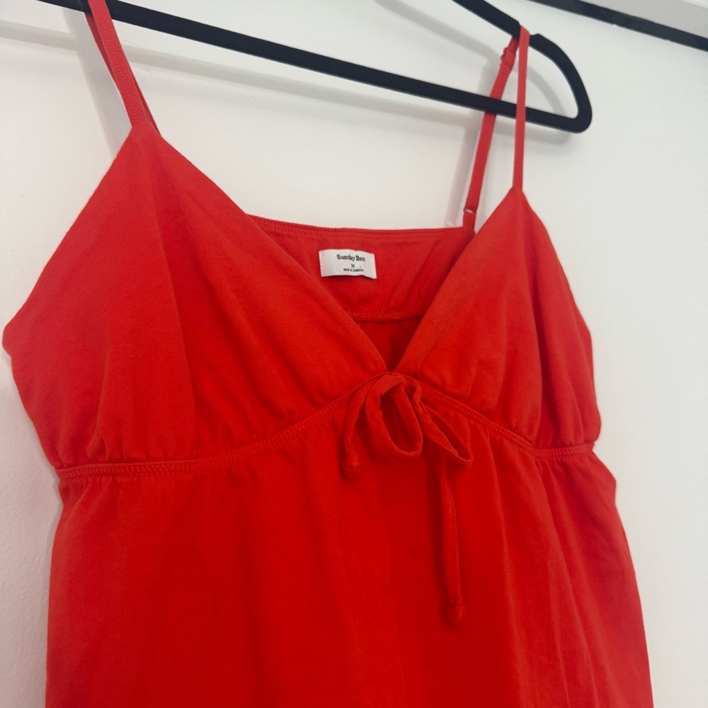 Sunday Best Aritzia Cottonwhisk LouLou Camisole Set of Two Poppy Red & Black Med - Picture 6 of 14